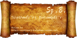 Szathmári Balambér névjegykártya